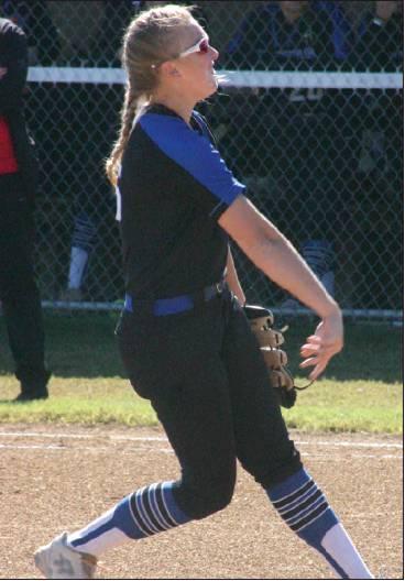 Todd Newville/The Newcastle Pacer                                Pitcher McKenzie Wagoner upped her record to a perfect 20-0 with a 1-0 win over Grove in the first game of the Class 4A state tournament last week at The Ballfields of Firelake in Shaw