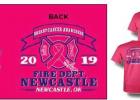 Newcastle Fire-Rescue selling shirts benefiting breast cancer research